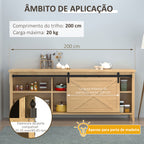Ferragens para Porta Corredeira 200cm Kit de Acessórios para Porta Corredeira de Madeira com 2 Trilhos de Aço Carga Máxima 20 kg Preto — foto 4