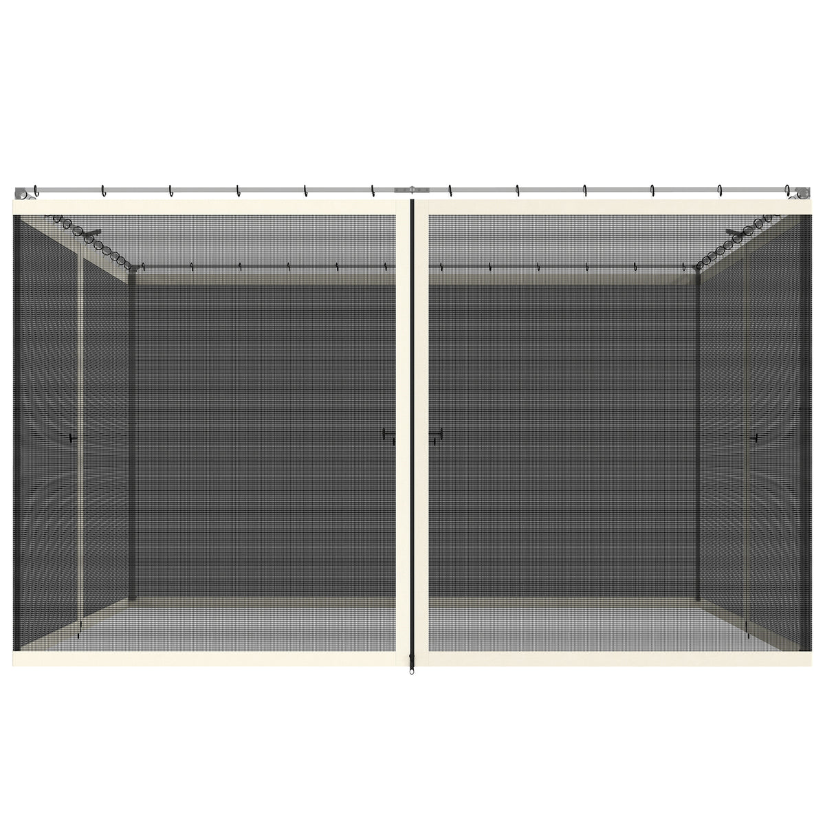 4 painéis laterais 335x207 cm para tenda de jardimmosquiteira para gazebo com zíperes e anéis preto — foto 1
