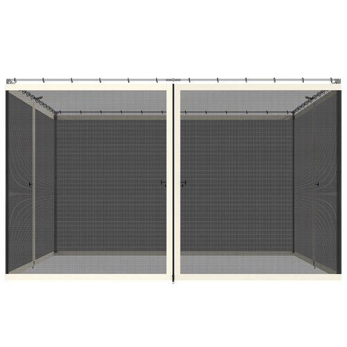 4 painéis laterais 335x207 cm para tenda de jardimmosquiteira para gazebo com zíperes e anéis preto — foto 1