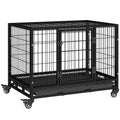 Gaiola de Metal para Cães com Rodas e Freios Bandeja Removível e Porta com Trava para Golden Retriver Labrador 92x62x75cm Preto — foto 1