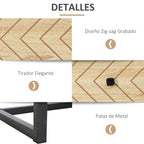 Cómoda com 6 Gavetas Estilo Retrô Móvel Auxiliar de Madeira para Sala de Estar Corredor 120x39,5x71 cm Madeira e Preto — foto 5
