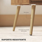 Mesa de Centro Mesa Auxiliar para Sala de Estar com 2 Gavetas e Pés de Aço para Dormitório Sala de Estar 100x50x41 cm Marrom — foto 6