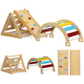Estrutura de Escalada para Interiores, Triângulo de Escalada 7 em 1 com Escorregador, Arco de Escalada, Multicolorido — foto 1