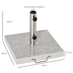 Base para Chapéu de Sol de Mármore Universal com 2 Rodas e Alça de Transporte para Mastros de Ø35/38/42mm Suporte para Chapéu de Sol de Exterior 42x42x36cm Cinza — foto 3