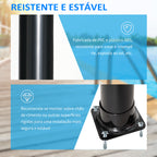 Duche Solar de 20 Litros para Exterior Duche de Piscina com Cabeçal Toneira e Regulador de Água Quente Máx 60℃ para Jardim Pátio Praia Ø11x217 cm Preto — foto 7