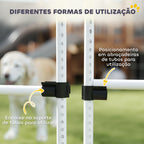 Conjunto de Treinamento de Agilidade para Cães Animais de Estimação 4 Peças Obstáculos de Salto com Altura Ajustável e Bolsa de Transporte para Exteriores 99x65x94 cm Branco — foto 8