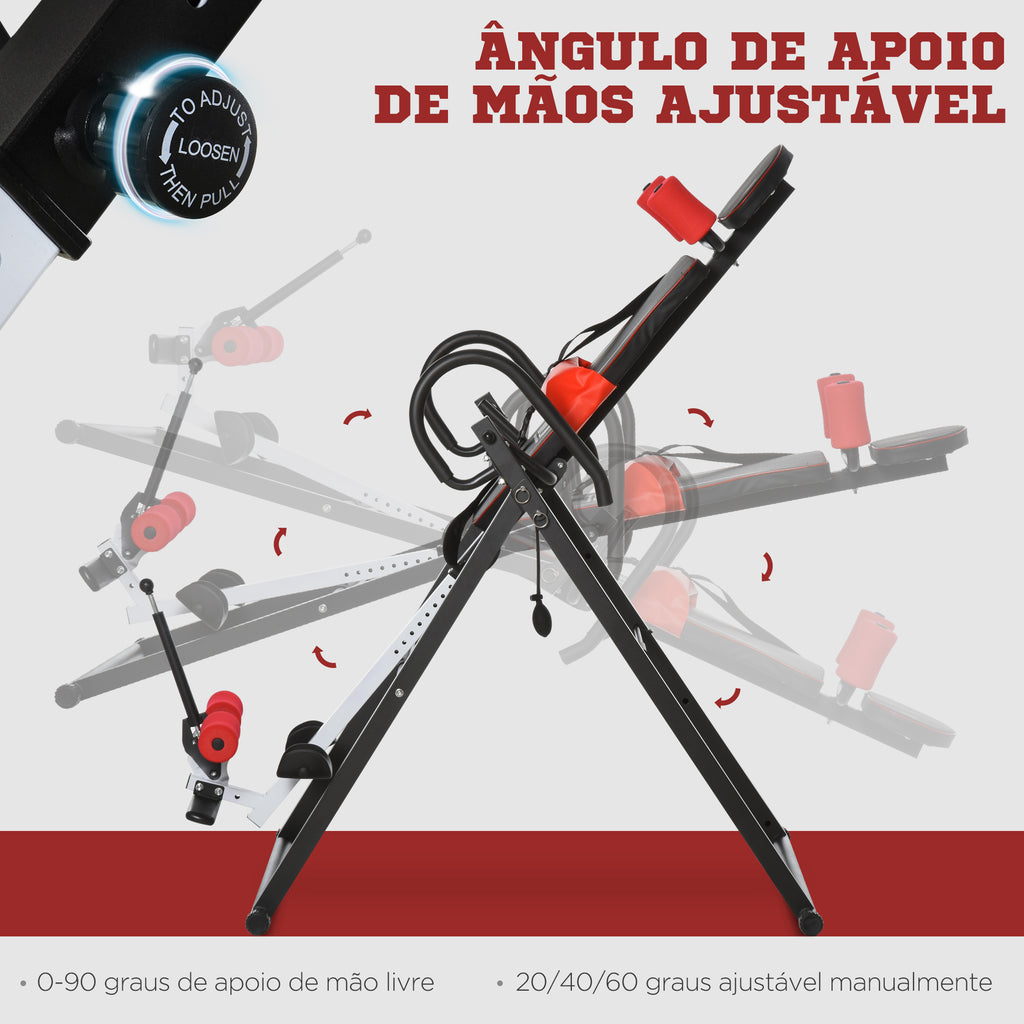 Mesa de Inversão Gravitacional Dobrável Acolchoada com Cinto de Segurança Ajustável em Altura para Usuários de 130-190 cm Exercício e Alívio da Dor nas Costas Carga Máxima 150 kg — foto 4