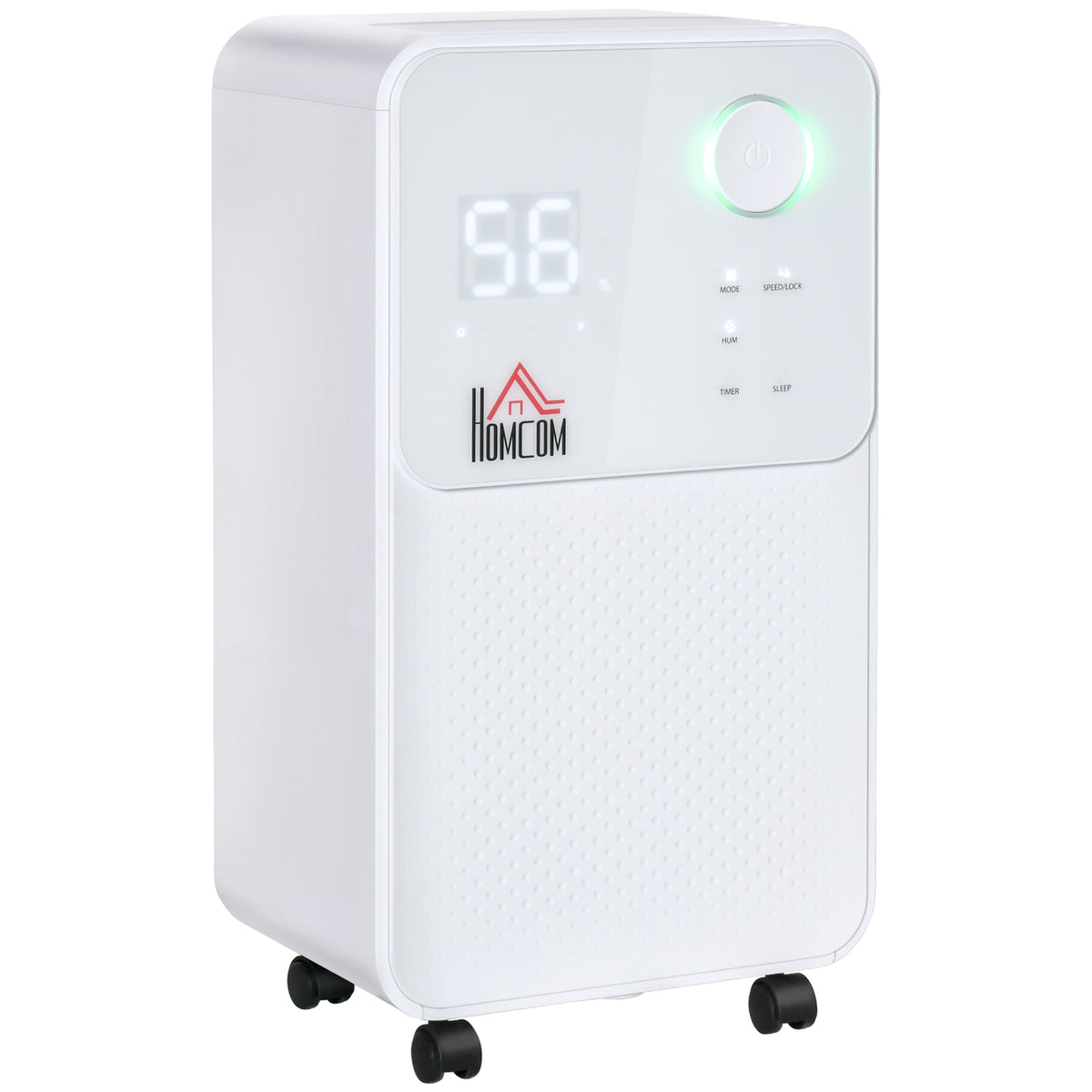 Desumidificador Elétrico 2000ml 12L/Dia com 4 Modos 2 Velocidades Tela LED Luzes Indicadoras Temporizador e Rodas Silencioso para Casa 28x20x50,5cm Branco — foto 1