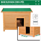 Casa para Cães de Madeira Casa para Animais de Estimação Elevada com Teto Asfáltico Abatível Impermeável e 4 Almofadas Antiderrapantes 85x58x58cm Madeira — foto 4