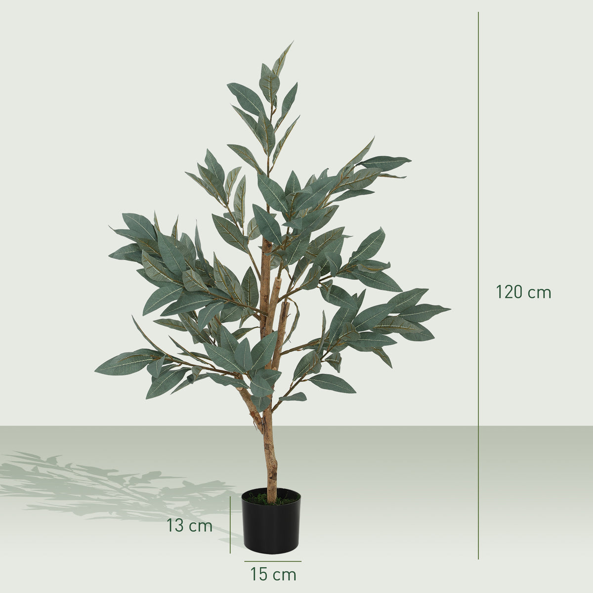 Planta Artificial de Louro 120 cm Planta Artificial Decorativa Grande Decoração para Casa Escritório Varanda Quarto Verde — foto 3
