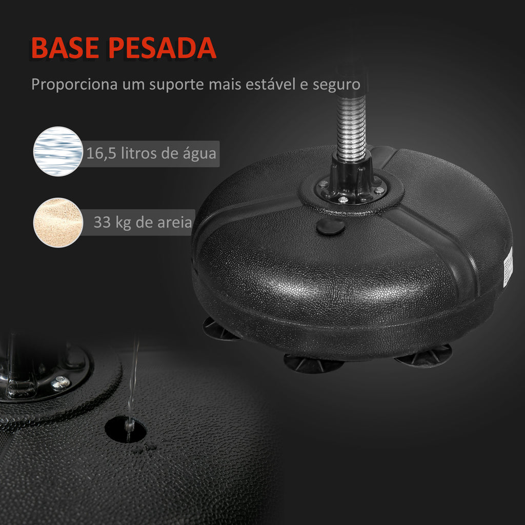 Saco de Boxe de Pé com Altura Ajustável de 4 Níveis Punching Ball com Base Preenchida Luvas e Inflador para Adultos e Adolescentes Ø45x132-158cm Preto e Vermelho — foto 7