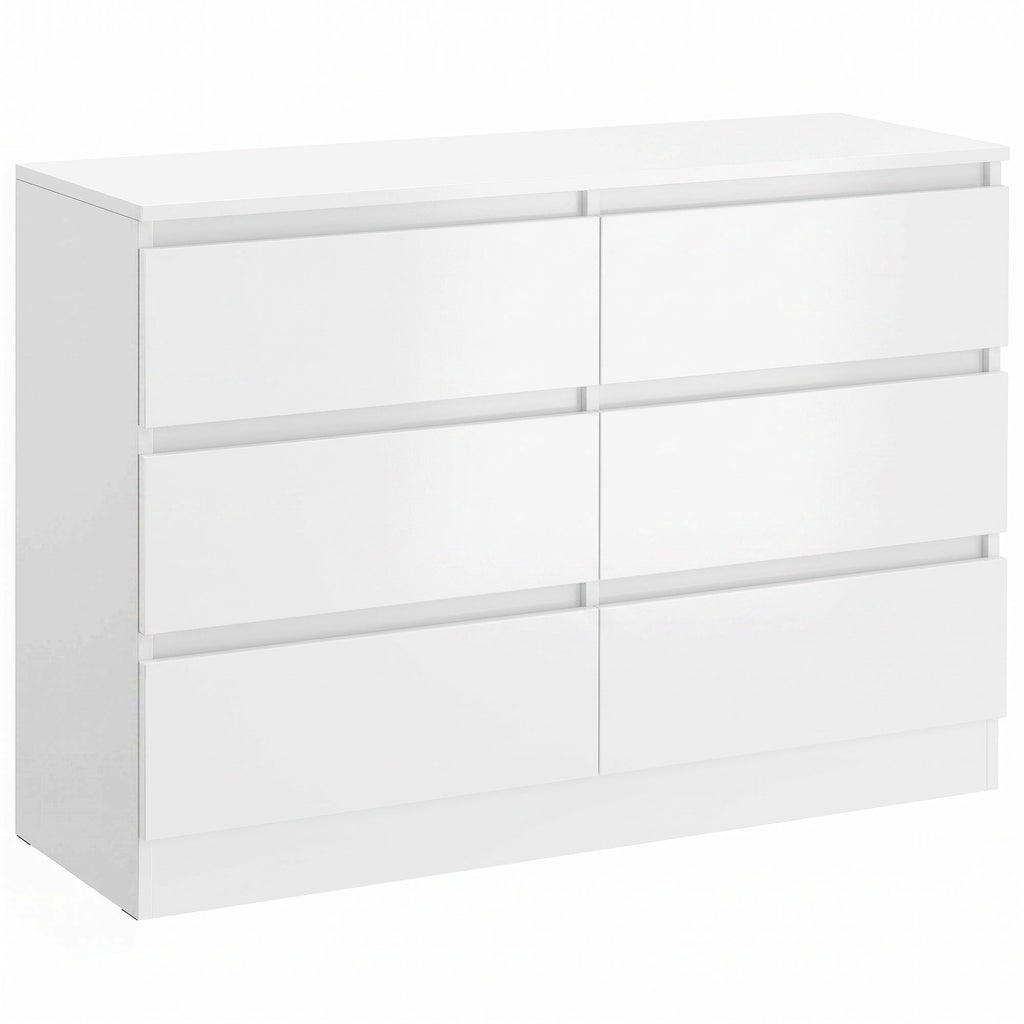 Cómoda 6 Gavetas para Quarto e Sala 100x35x69 cm Branco — foto 1