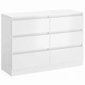 Cómoda 6 Gavetas para Quarto e Sala 100x35x69 cm Branco — foto 1
