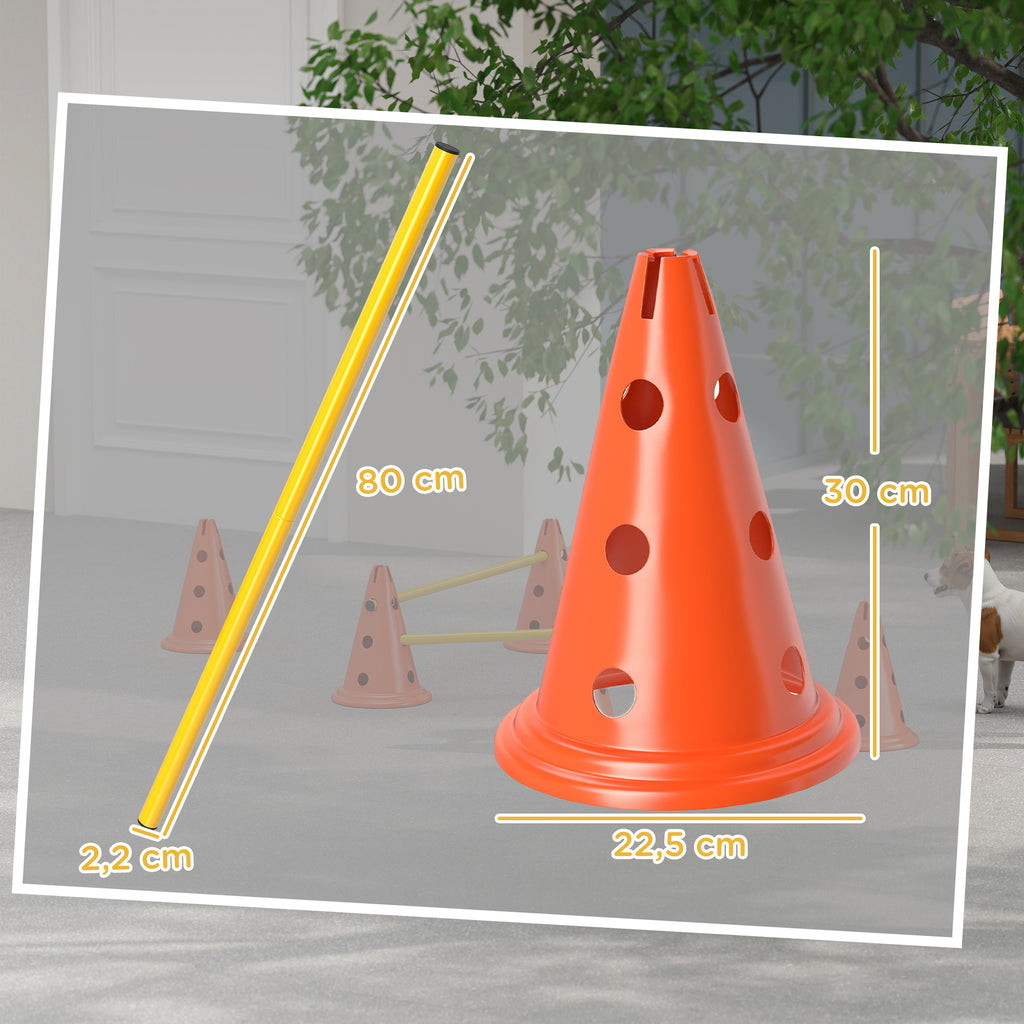 Conjunto Agilidade para Cães 3 peças Equipamento de Agilidade para Treino Conjunto de Obstáculos com 6 cones 3 obstáculos Bolsa de Transporte — foto 2