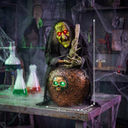 Bruxa de Mesa Animada para Halloween com Som de Risada Olhos Iluminados e Ativação por Som e Toque — foto 2