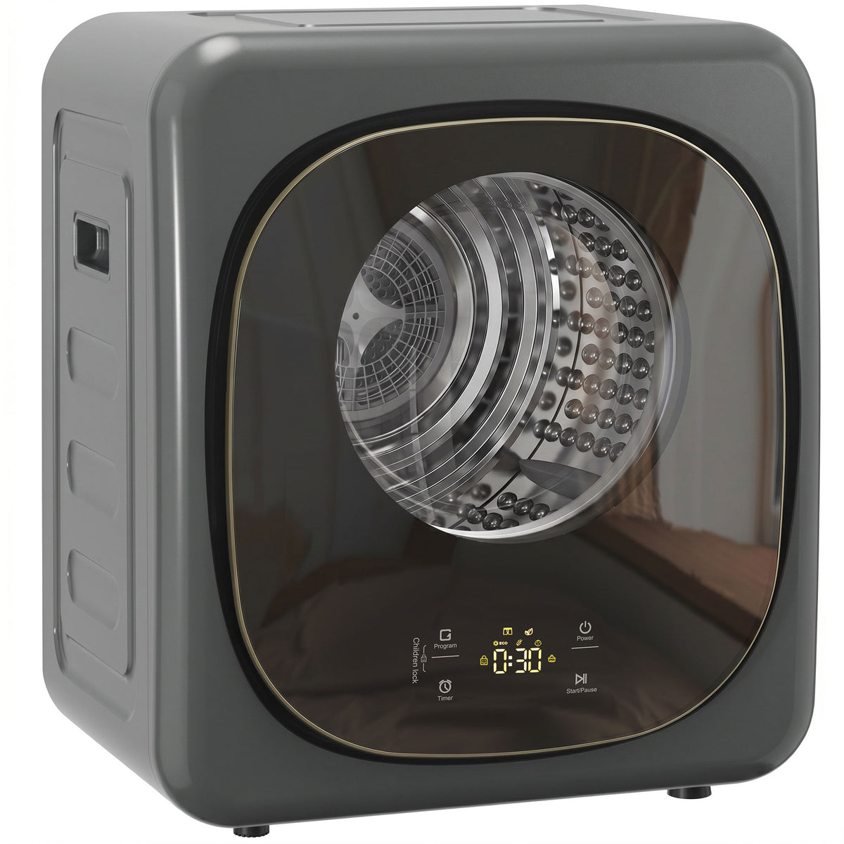 Secadora 4 kg Design Compacto 5 Modos Temporizador Cinza e Preto — foto 1