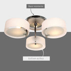 Candeeiro de Teto Moderno Candeeiro Suspenso com Ecrã em Acrílico e Suporte para Lâmpada E27 Candeeiro para Sala de Estar Dormitório Sala de Jantar Ø64x20 cm Branco — foto 4