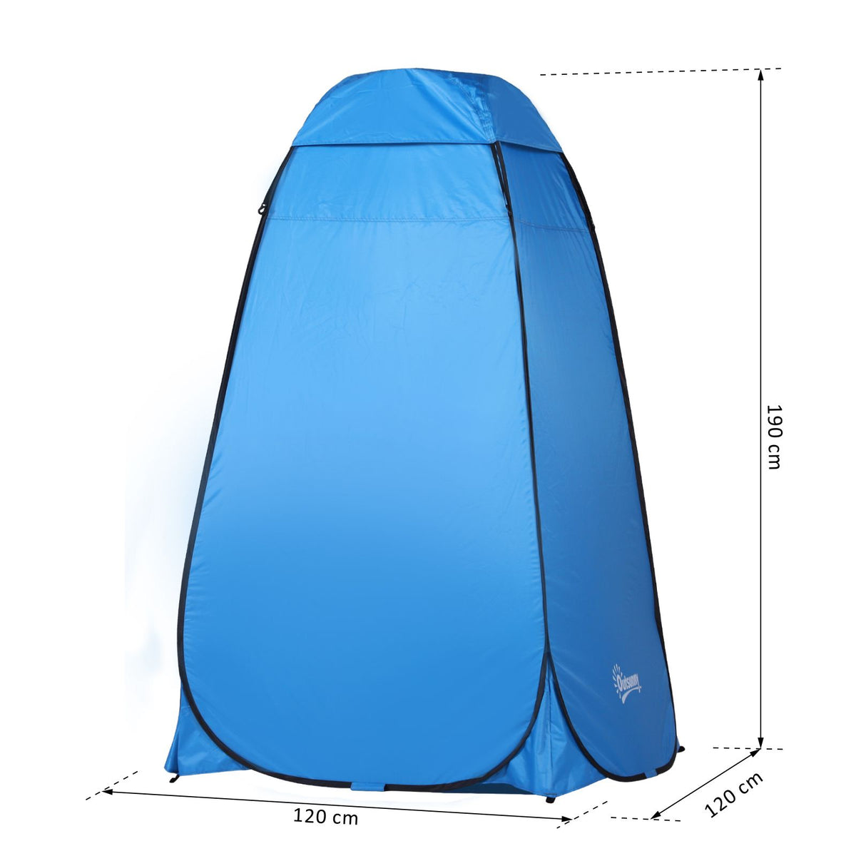 Tenda de Duche Pop-Up Tenda de Privacidade Portátil com Bolsa de Transporte para Vestiário 120x120x190 cm Azul — foto 3