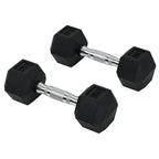 Conjunto de Halteres Hexagonais 2 x 5 kg Conjunto de Pesos com Barras de Conexão Kit de Treino de Fitness para Ginásio em Casa — foto 1