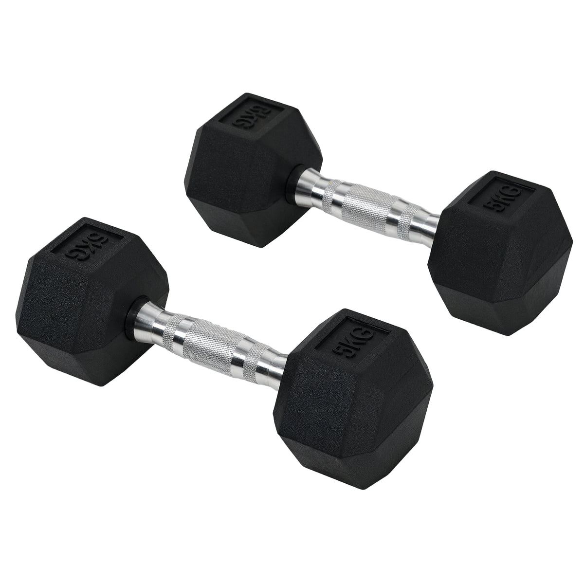 Conjunto de Halteres Hexagonais 2 x 5 kg Conjunto de Pesos com Barras de Conexão Kit de Treino de Fitness para Ginásio em Casa — foto 1