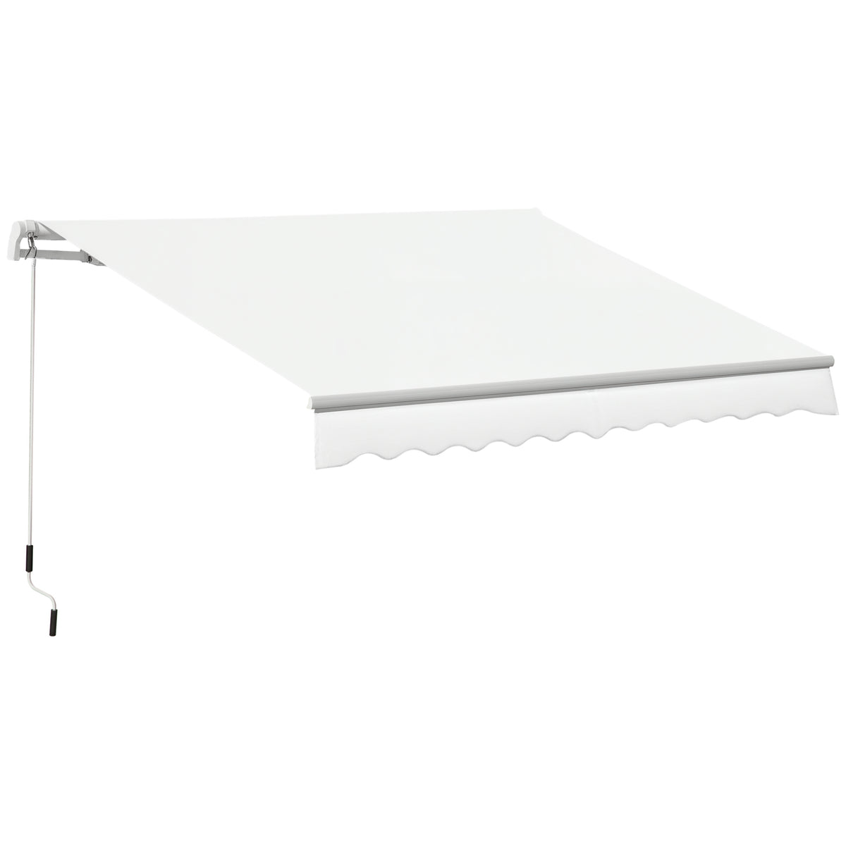 Toldo Manual 3,5x2,5 m de Alumínio Toldo de Varanda Pátio com Manivela Resistente a Água Proteção Solar UV para Jardim Exterior Branco — foto 1