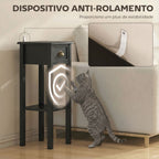 Mesa Auxiliar Mesa de Cabeceira com Gaveta e Prateleira de Armazenamento Estilo Moderno para Sala de Estar Dormitório 30x30x75 cm Preto — foto 7
