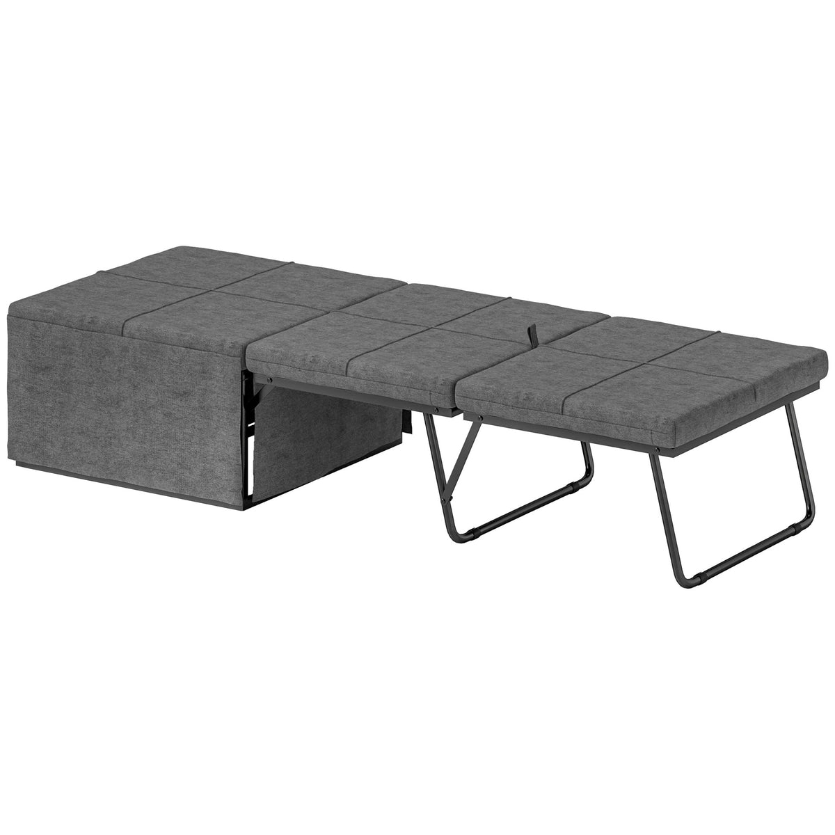 Cama Dobrável 68x180 cm com Colchão de Espuma Cama Dobrável para Convidados com Capa de Proteção Cama de Convidados Carga 120 kg Cinza — foto 1