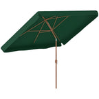 Chapéu de Sol de Jardim 300x200 cm Chapéu de Sol de Exterior com Ângulo Ajustável Mastro de Alumínio Manivela e Proteção UV 50+ Chapéu de Sol para Jardim Pátio Verde — foto 1