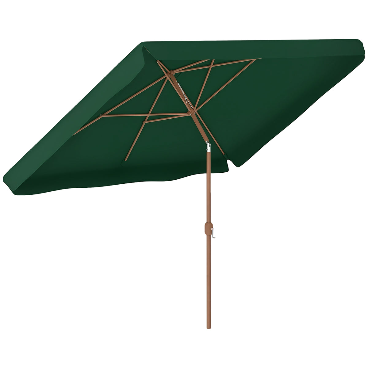 Chapéu de Sol de Jardim 300x200 cm Chapéu de Sol de Exterior com Ângulo Ajustável Mastro de Alumínio Manivela e Proteção UV 50+ Chapéu de Sol para Jardim Pátio Verde — foto 1