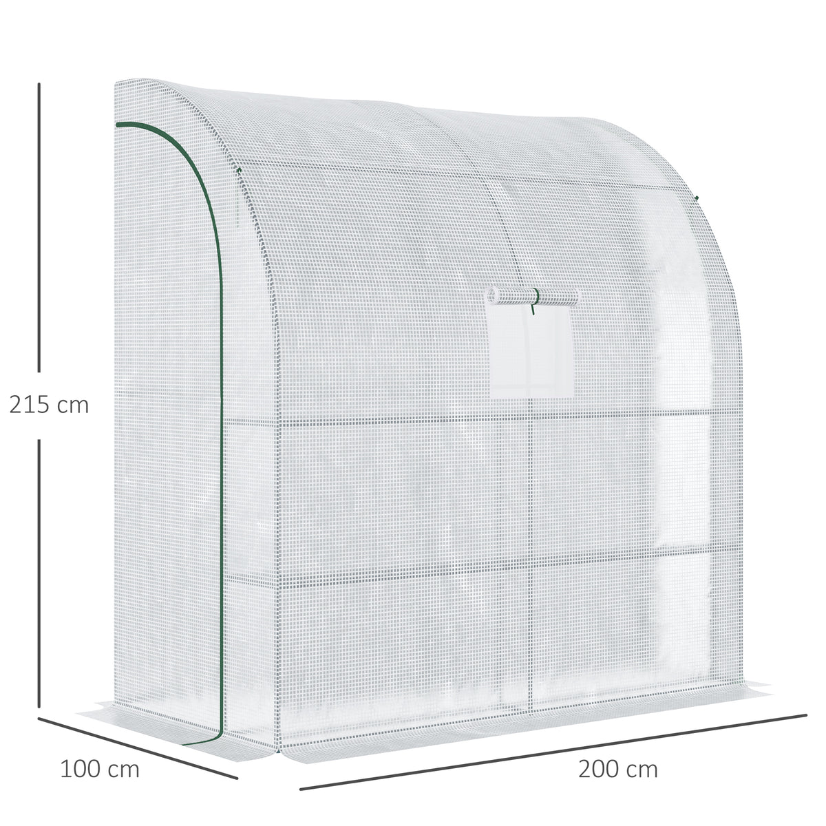 Estufa Pequena Estufa de Exterior com Janelas Prateleiras de 3 Níveis e Estrutura de Aço Estufa para Cultivo de Plantas Flores 200x100x215 cm Branco — foto 3