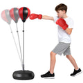 Punching Ball de Boxe com Altura Ajustável de 4 Níveis Base Recarregável com Água ou Areia e Luvas para Adolescentes Ø43x125-145 cm Vermelho e Preto — foto 1