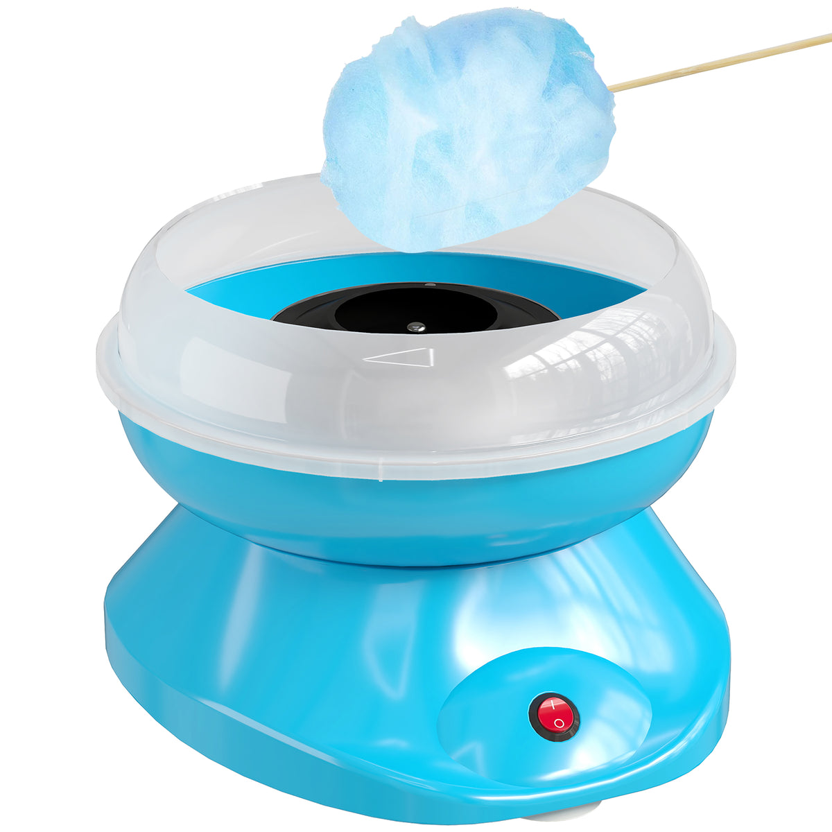 Máquina de Algodão Doce Potência 450W-550W Máquina de Algodão Doce com Colher Medidora e 10 Palitos de Bambu Aço Inoxidável e Alumínio 27x26x18 cm Azul — foto 1