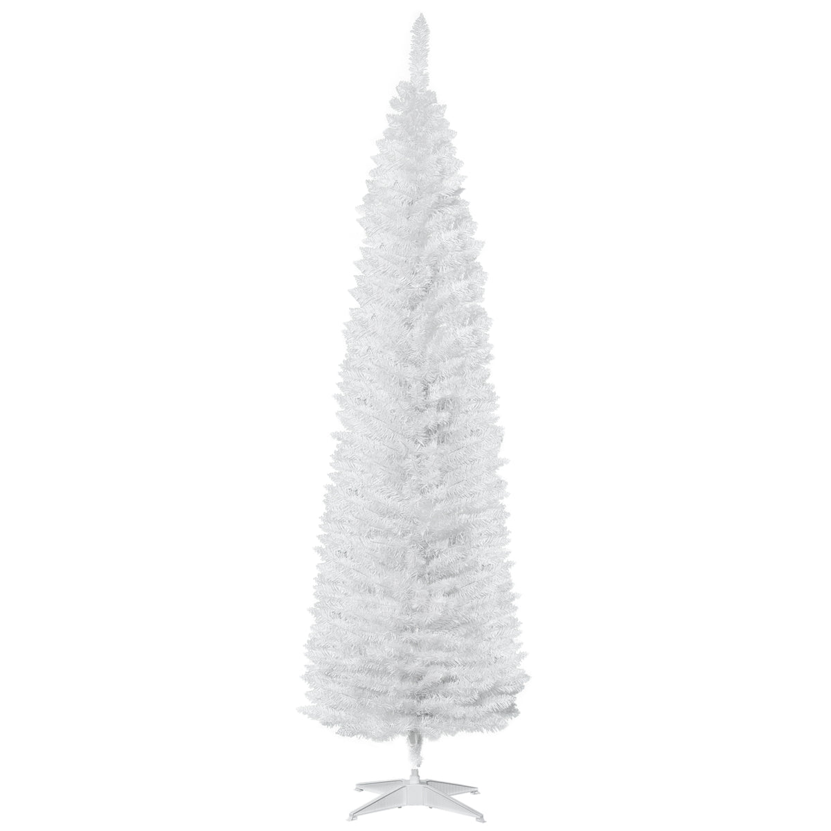 Árvore de Natal Artificial 210 cm Ignífugo com 499 Ramos de PVC Decoração de Natal para Interiores Fácil de Montar Branco — foto 1
