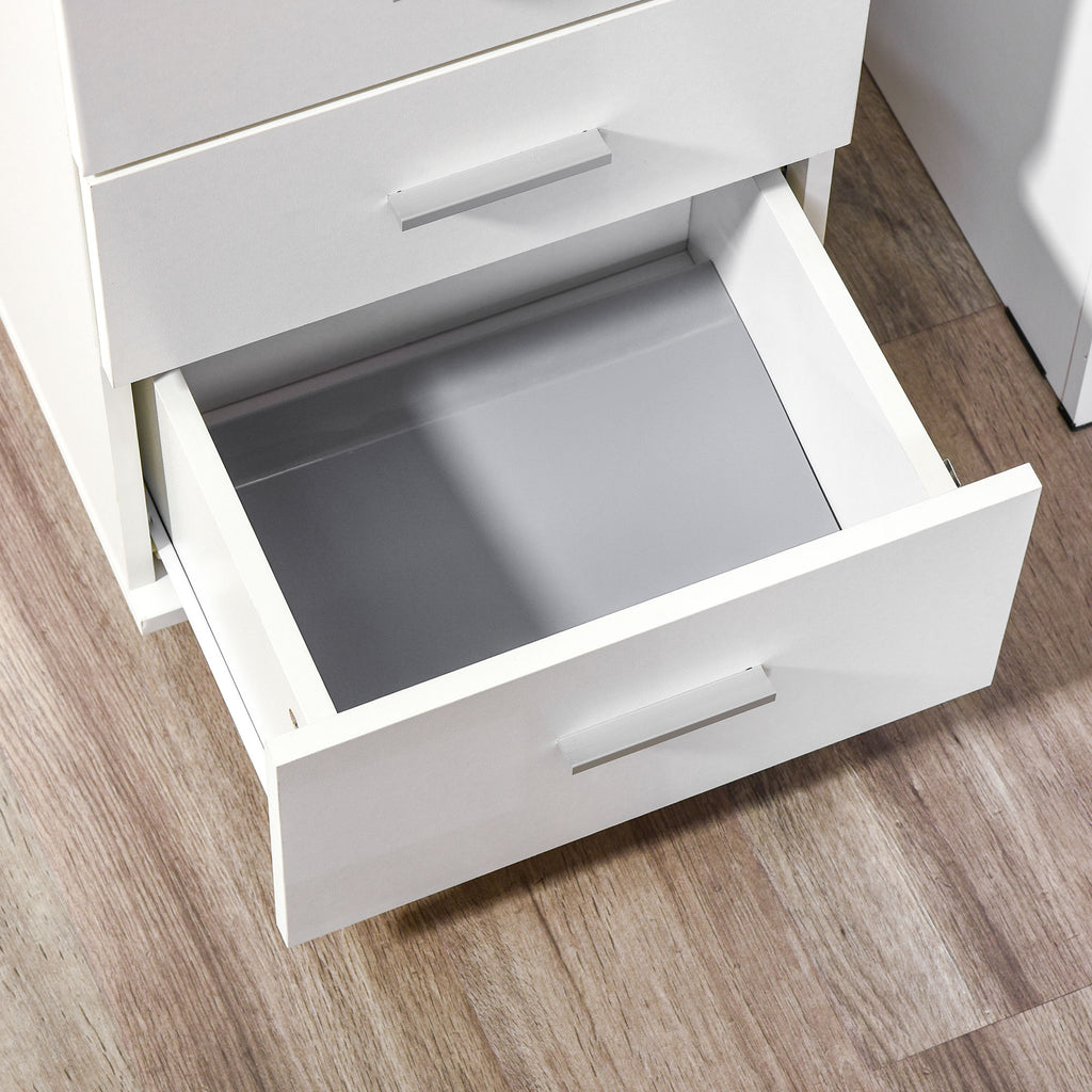 Bloco de Gavetas para Escritório Móvel de Arquivos com 3 Gavetas 4 Rodas e Fechadura com 2 Chaves para Escritório Secretária Casa 40x40x61,5 cm Branco — foto 8