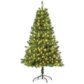 HOMCM Árvore de Natal Artificial com 490 Ramos 170 Luzes LED e Base Dobrável de Metal para Interior Ø75x150 cm Verde — foto 1