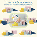Conjunto de 8 Blocos de Espuma para Crianças Blocos de Psicomotricidade com Capas de Veludo Laváveis Conjunto de Escalada Interior para Escalar e Rastejar Multicor — foto 4