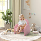 Poltrona para Crianças com Encosto em Forma de Arco-Íris Sofá para Crianças de 18-96 Meses Tecido Suave em Borrego Apoios de Braço Carga 45 kg 45x41x52 cm Rosa — foto 2