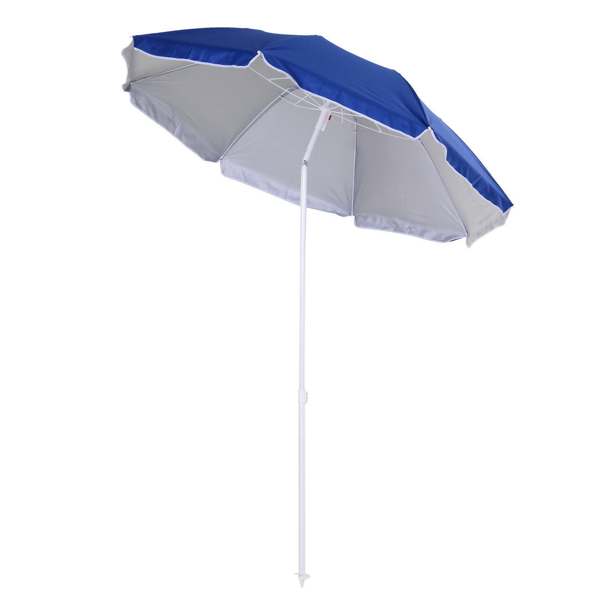 Chapéu de Sol de Praia Grande Ø160 cm Chapéu de Sol de Exterior com Ângulo Ajustável Proteção UV Impermeavel e Bolsa de Transporte Azul — foto 1