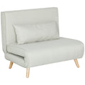 3 in 1 Single Folding Sofa Bed with Adjustable Backrest 6 Positions and Cushion Beige 94x78x80 cm
