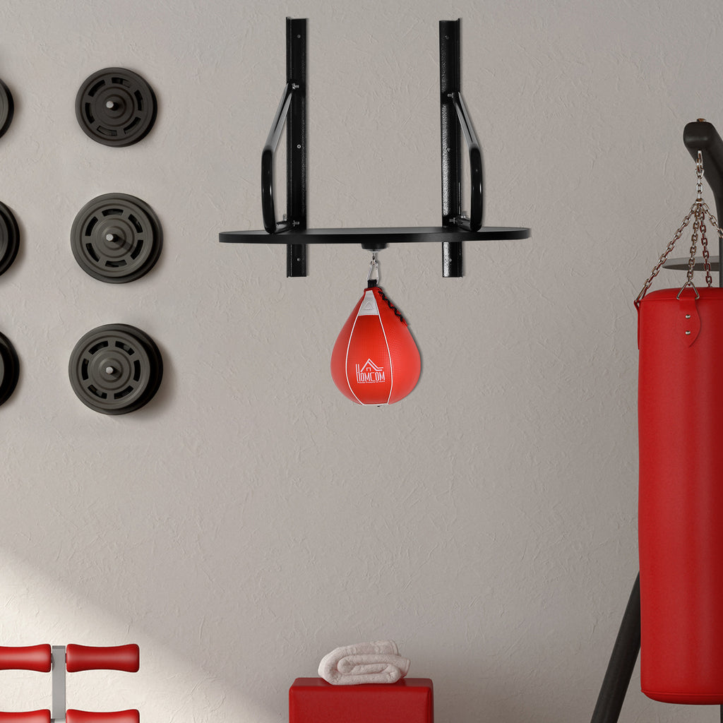 Pera de Boxe com Suporte de Parede Punching Ball para Boxe com Plataforma Ajustável em Altura Suporte Giratório e Insuflador 60x73x80 cm Vermelho e Preto — foto 2