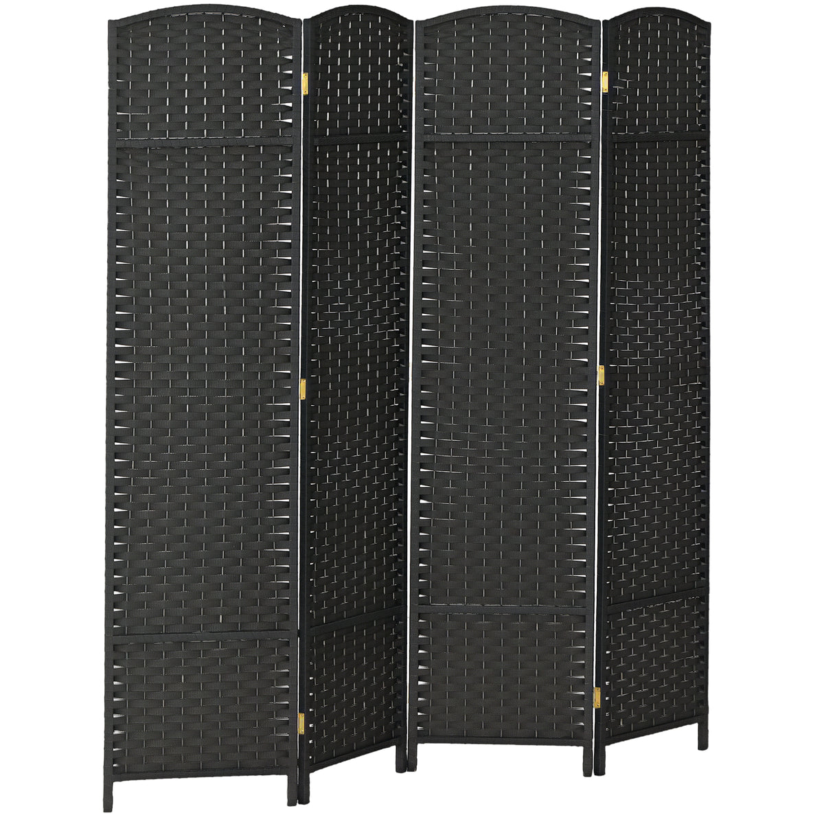 Biombo de 4 Painéis Separador de Ambientes Dobrável 160x170 cm Biombo Separador de Ambientes para Sala de Estar Dormitório Escritório Preto — foto 1