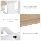 Mesa Sala de Jantar Dobrável Mesa Auxiliar de Cozinha com Laterais Dobráveis para Poupar Espaço Desenho Moderno 103x76x73,5 cm Madeira e Branco — foto 6
