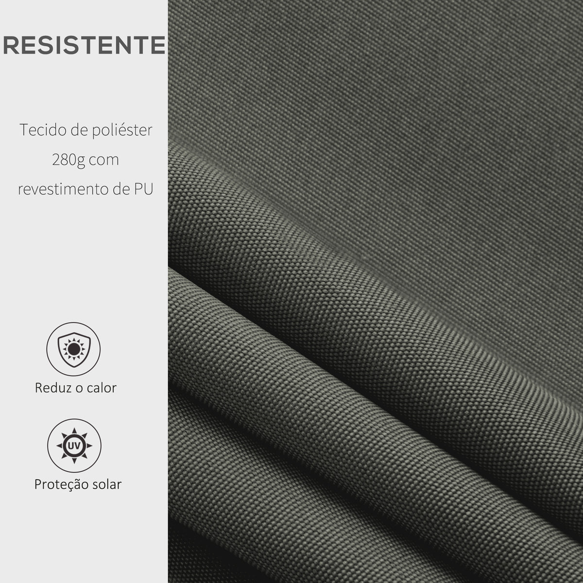 Toldo Manual Retrátil 350x250 cm Toldo para Varanda com Manivela de Metal Impermeável e Anti-UV Toldo Enrolável de Exterior para Jardim Terraço Janelas Cinza — foto 4