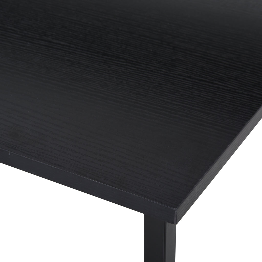 Secretária para escritorio com 3 prateleiras Pernas com Almofadas Ajustáveis Anti-derrapante Estrutura de metal 140x60x93 cm Preto — foto 8