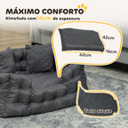 Cama para Cães Pequenos Cama para Animais de Estimação com 2 Almofadas Cama para Cães com Base Antiderrapante Capa Amovível e Lavável 70x50x30 cm Cinza — foto 6