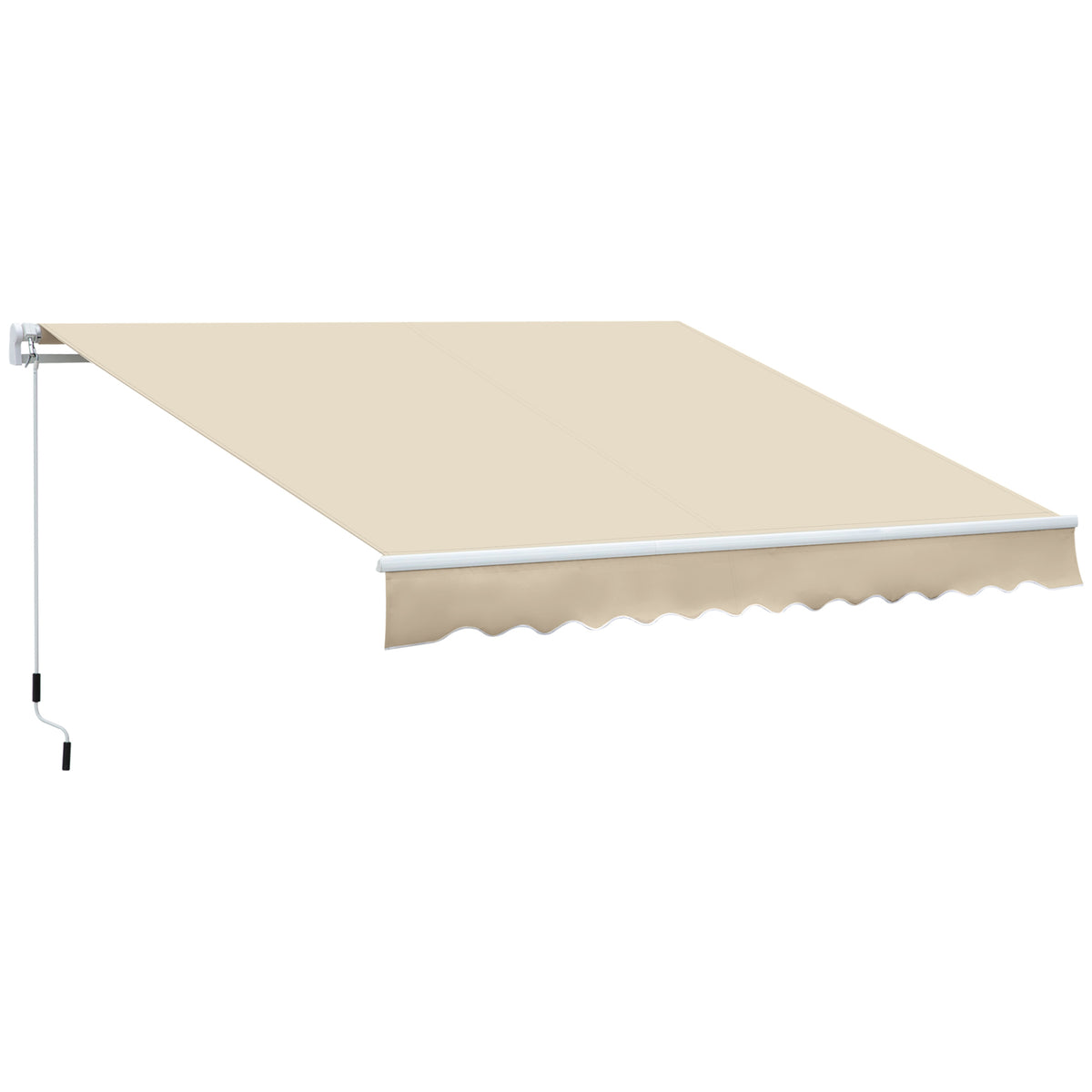 Toldo Manual 3,5x2,5 m de Alumínio Toldo de Varanda Pátio com Manivela e Proteção Solar UV para Jardim Exterior Creme — foto 1