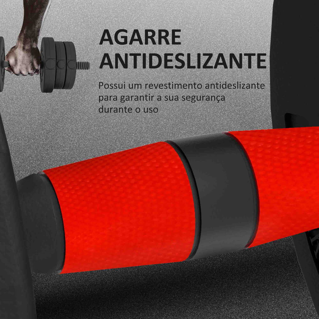 Conjunto de Halteres de 20 kg 2 em 1 com Barras de Conexão e Barra de Extensão Treinamento de Força e Levantamento de Pesos para Casa Escritório Ginásio Preto — foto 5