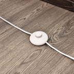 Candeeiro de Pé Moderno para Dormitório Sala de Estar com Interruptor de Pé e Base de Aço Inoxidável Ø15x120 cm Branco — foto 8