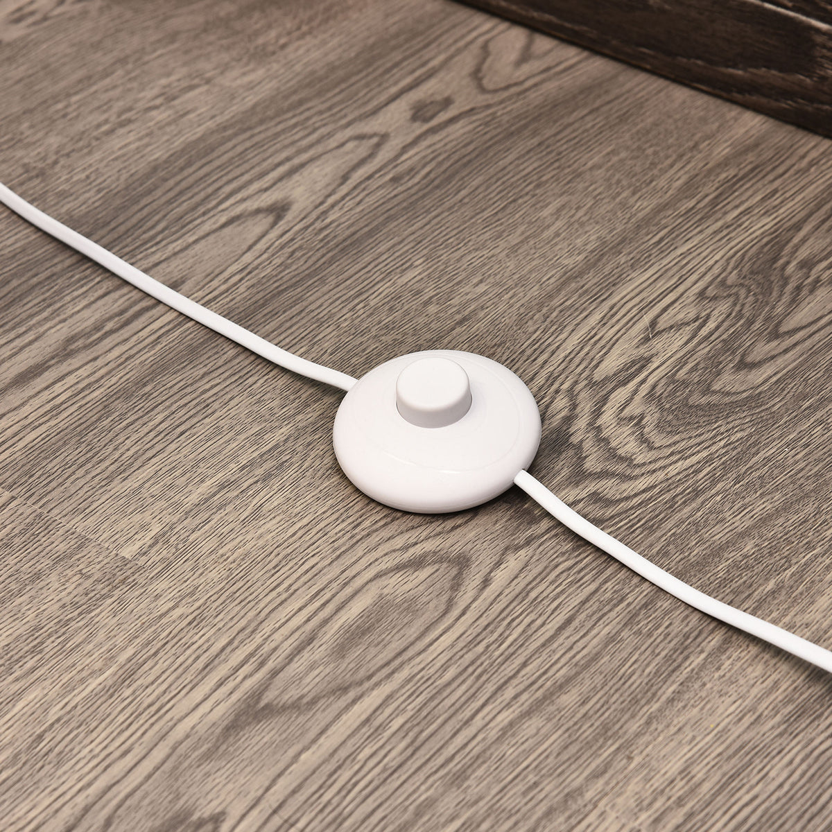 Candeeiro de Pé Moderno para Dormitório Sala de Estar com Interruptor de Pé e Base de Aço Inoxidável Ø15x120 cm Branco — foto 8