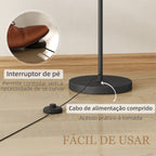 Candeeiro de Pé LED Candeeiro de Pé para Sala com Temperatura de Cor de Ajuste Contínuo 11 Níveis Comando à Distância Temporizador de 60 Minutos 54,3x30,6x159,6 cm Preto — foto 5
